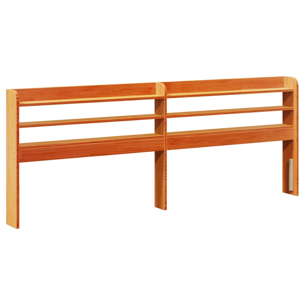 Giroletto con Testiera Marrone Cera 200x200 cm Massello Pino | homemem39
