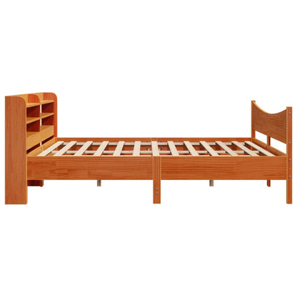 Giroletto con Testiera Marrone Cera 200x200 cm Massello Pino | homemem39