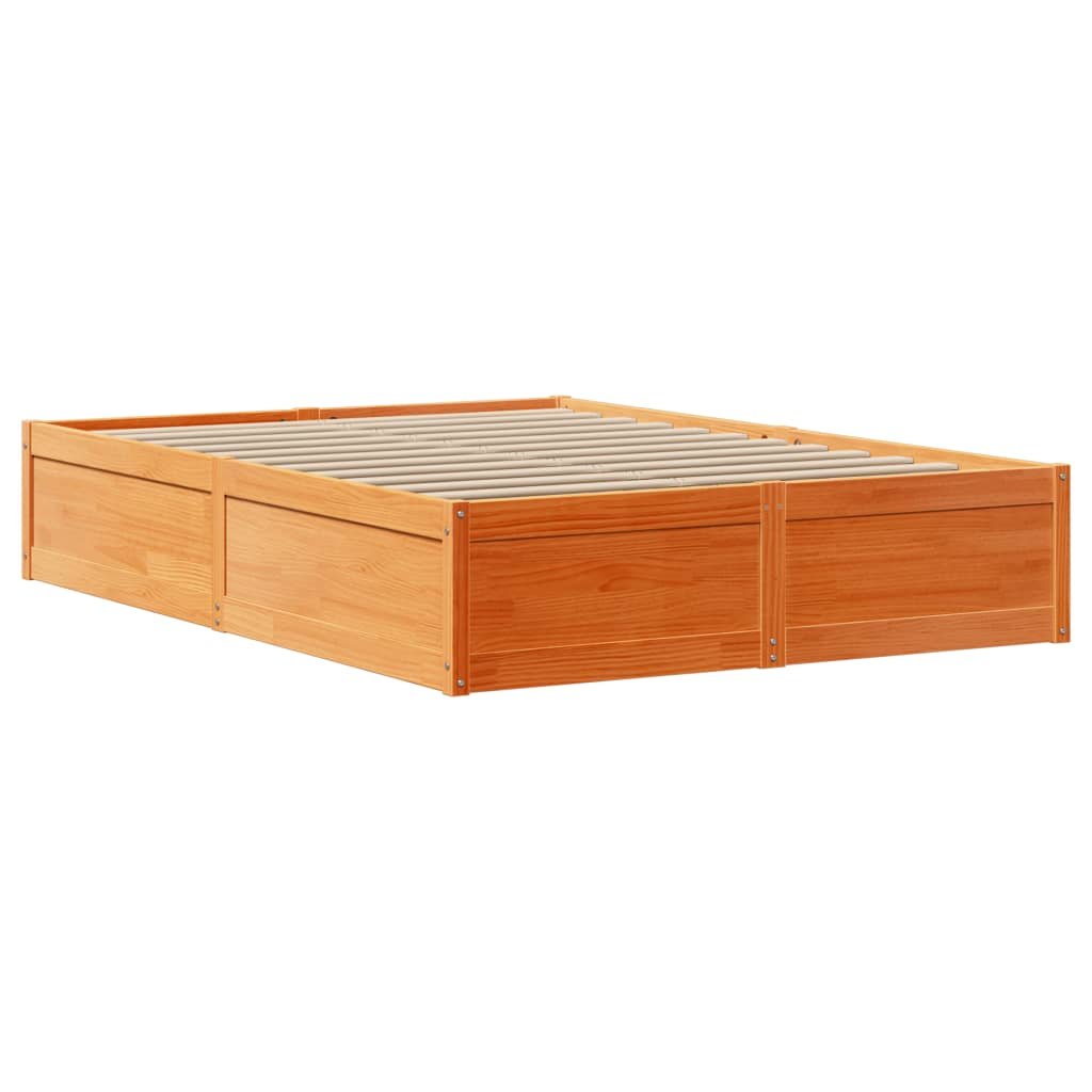 Giroletto con Testiera Marrone Cera 140x190 cm Massello Pino | homemem39