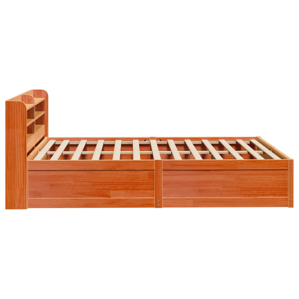 Giroletto con Testiera Marrone Cera 140x190 cm Massello Pino | homemem39