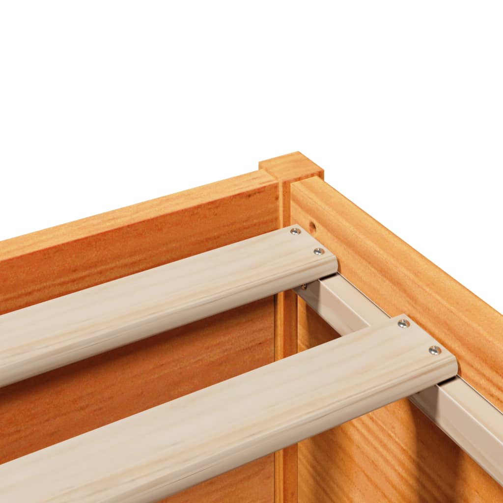 Giroletto con Testiera Marrone Cera 140x190 cm Massello Pino | homemem39
