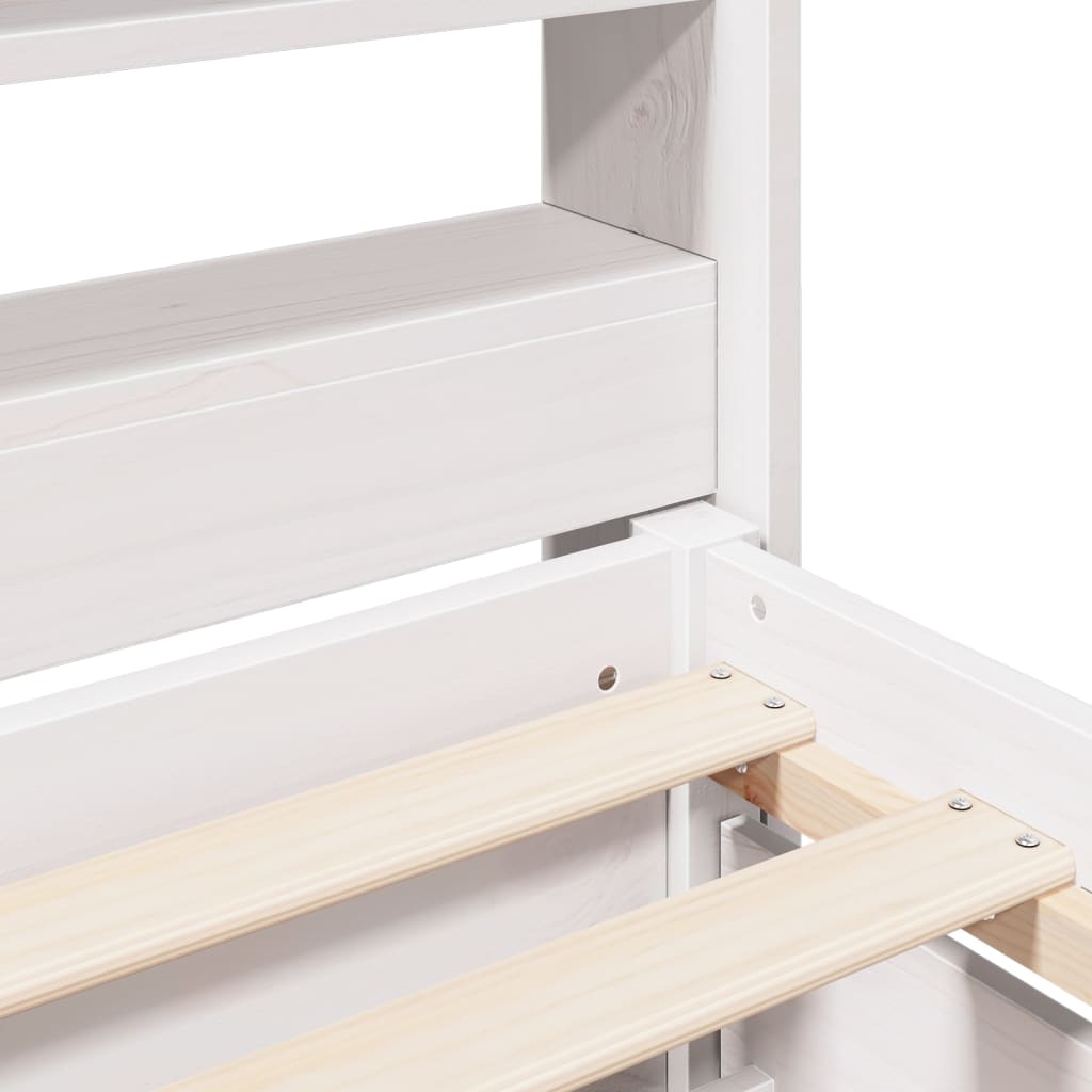 Letto senza Materasso Bianco 180x200 cm Legno Massello di Pino | homemem39