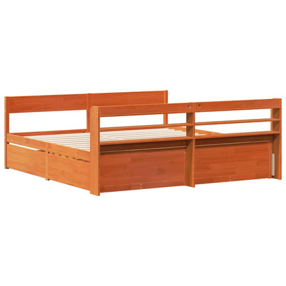 Letto senza Materasso Marrone Cera 180x200 cm in Legno di Pino | homemem39