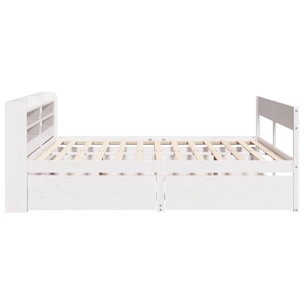Letto senza Materasso Bianco 160x200 cm Legno Massello di Pino - homemem39