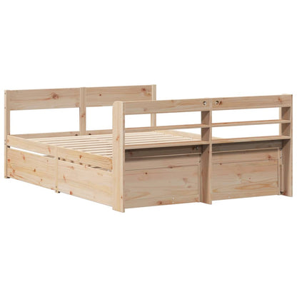 Letto senza Materasso 150x200 cm in Legno Massello di Pino | homemem39