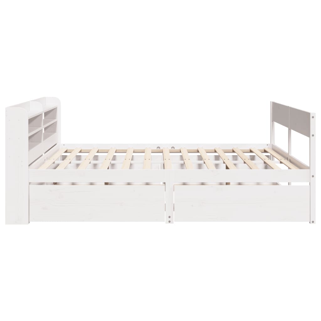 Letto senza Materasso Bianco 150x200 cm Legno Massello di Pino - homemem39
