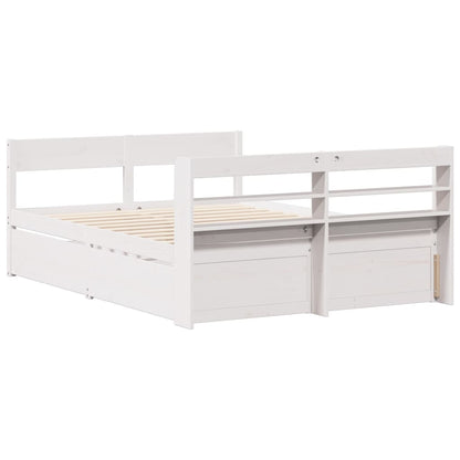 Letto senza Materasso Bianco 150x200 cm Legno Massello di Pino - homemem39