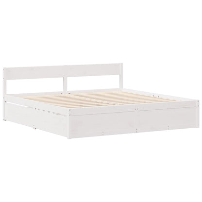 Letto senza Materasso Bianco 140x200 cm Legno Massello di Pino