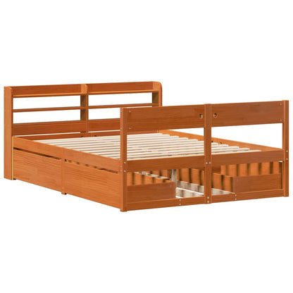 Giroletto senza Materasso Marrone Cera 140x200cm Massello Pino | homemem39