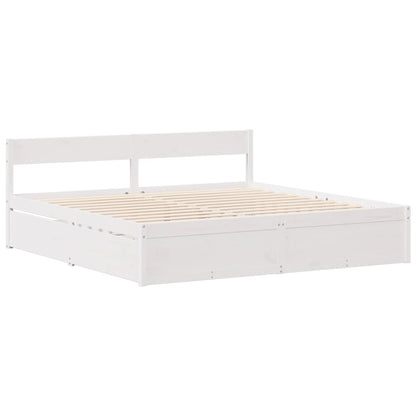 Letto senza Materasso Bianco 120x200 cm Legno Massello di Pino - homemem39