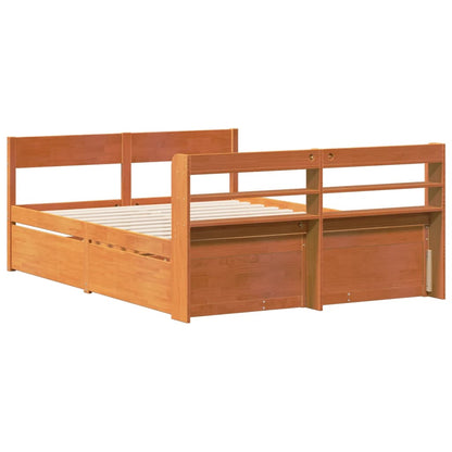 Letto senza Materasso Marrone Cera 120x200 cm in Legno di Pino | homemem39