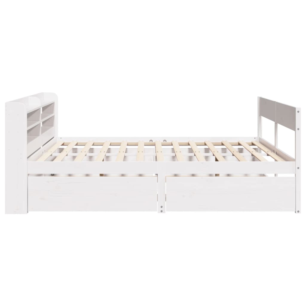 Letto senza Materasso Bianco 140x190 cm Legno Massello di Pino - homemem39