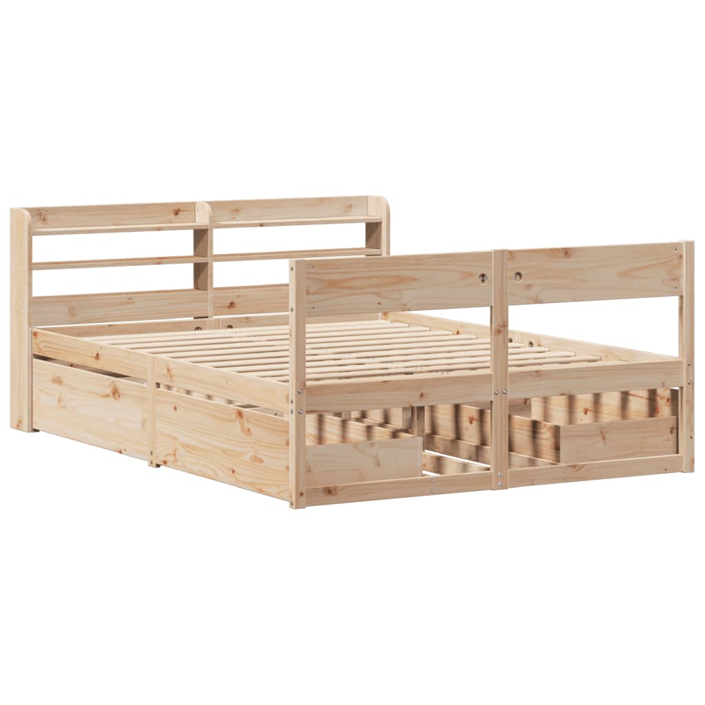 Letto senza Materasso 135x190 cm in Legno Massello di Pino | homemem39
