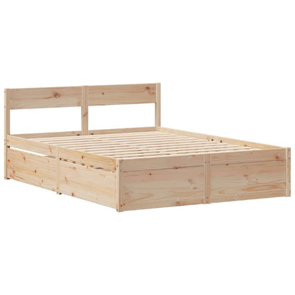 Letto senza Materasso 135x190 cm in Legno Massello di Pino | homemem39