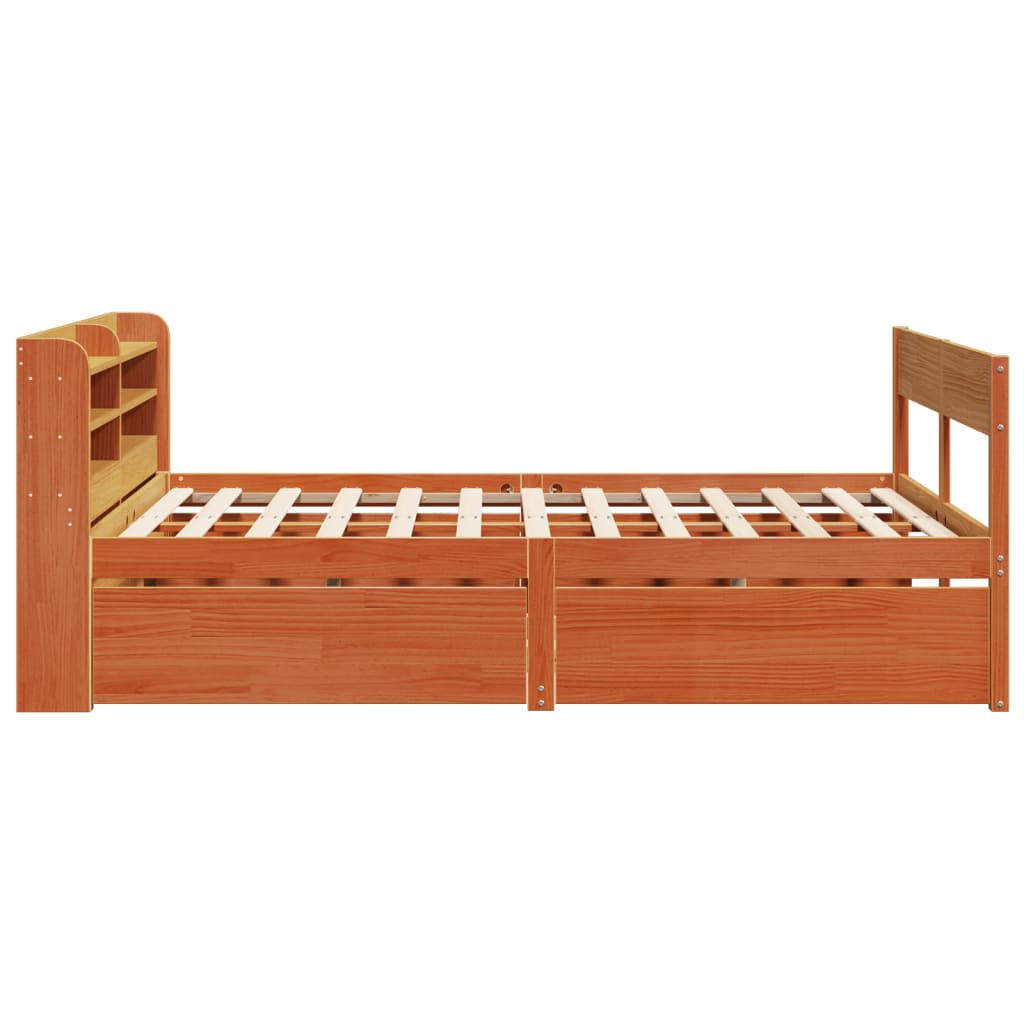 Letto senza Materasso Marrone Cera 120x190 cm in Legno di Pino