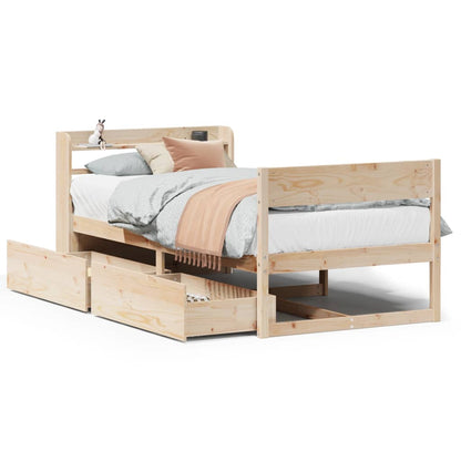Letto senza Materasso 90x190 cm in Legno Massello di Pino - homemem39