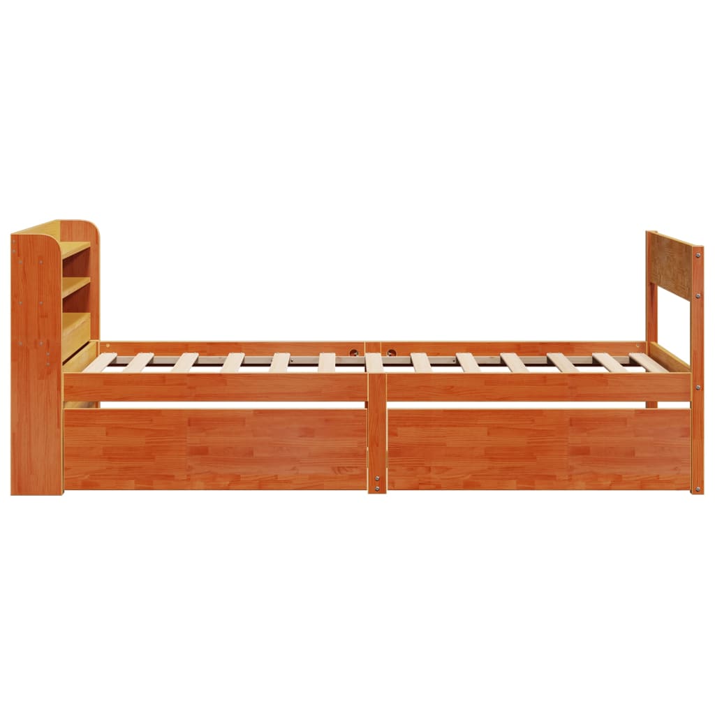 Letto senza Materasso Marrone Cera 75x190 cm in Legno di Pino