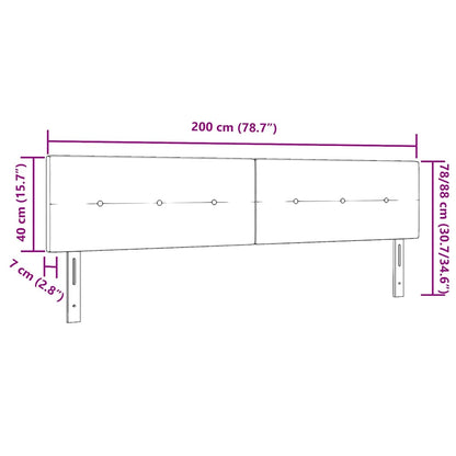 Testiera LED con luci a strisce a LED Nero 200 cm Poliestere
