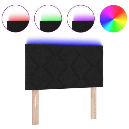 Testiera con luci a strisce a LED Regolabile Nero 80 cm Tessuto