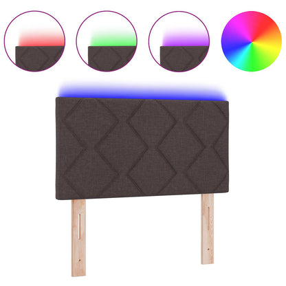 Testiera con luci a strisce a LED Marrone 80 cm Tessuto