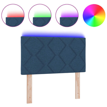 Testiera con luci a strisce a LED Regolabile Blu 180 cm Tessuto