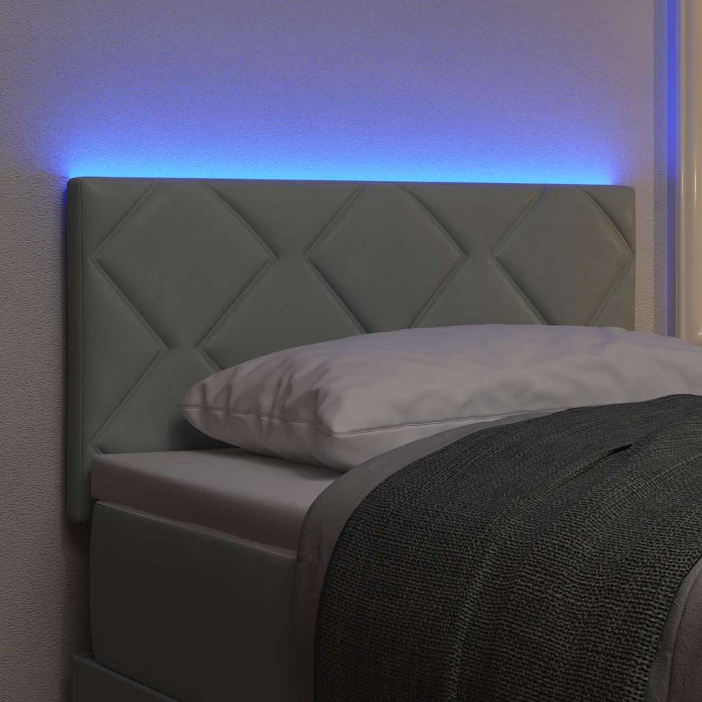 Testiera LED con testiera Grigio chiaro 80 cm Pelle Sintetica