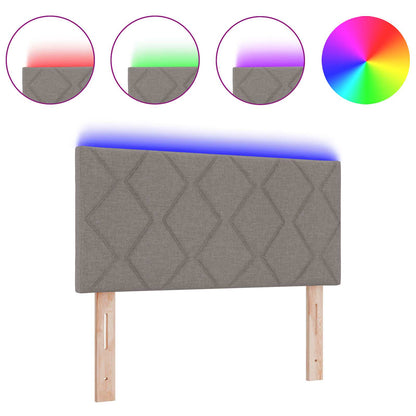 Testiera con luci a strisce a LED Grigio chiaro 90 cm Tessuto