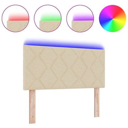 Testiera con luci a strisce a LED Crema 100 cm Tessuto