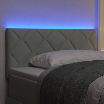 Testiera LED con testiera Grigio chiaro 100 cm Pelle Sintetica