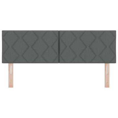 Testiera con luci a strisce a LED Grigio 144 cm Tessuto