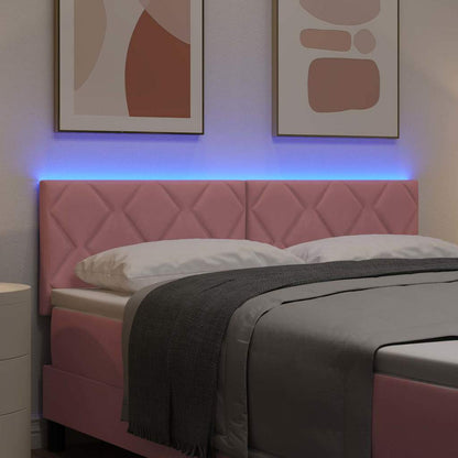 Testiera LED Rosa 160 cm Velluto | homemem39