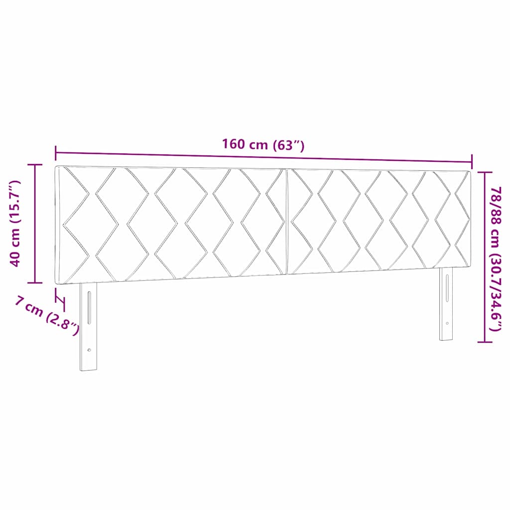 Testiera LED Rosa 160 cm Velluto | homemem39