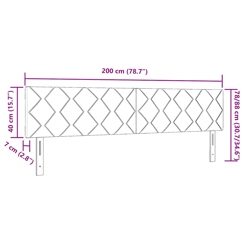 Testiera LED con testiera Rosa 200 cm Pelle Sintetica