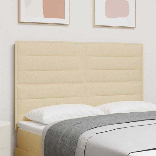 Testiera LED con strisce LED con testiera Crema 144 cm Tessuto | homemem39