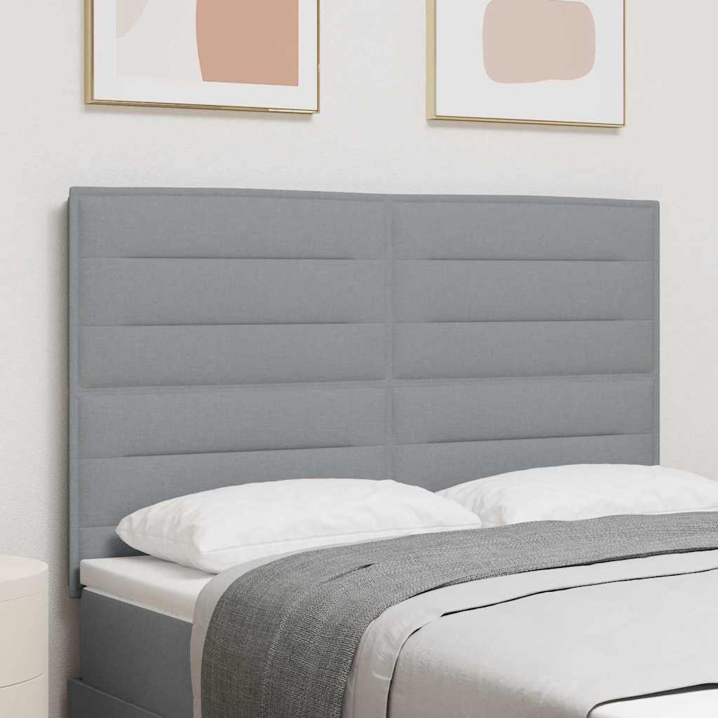 Testiera LED con strisce LED Grigio chiaro 160 cm Tessuto | homemem39
