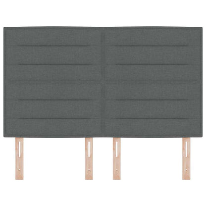 Testiera LED con strisce LED Grigio scuro 160 cm Tessuto | homemem39