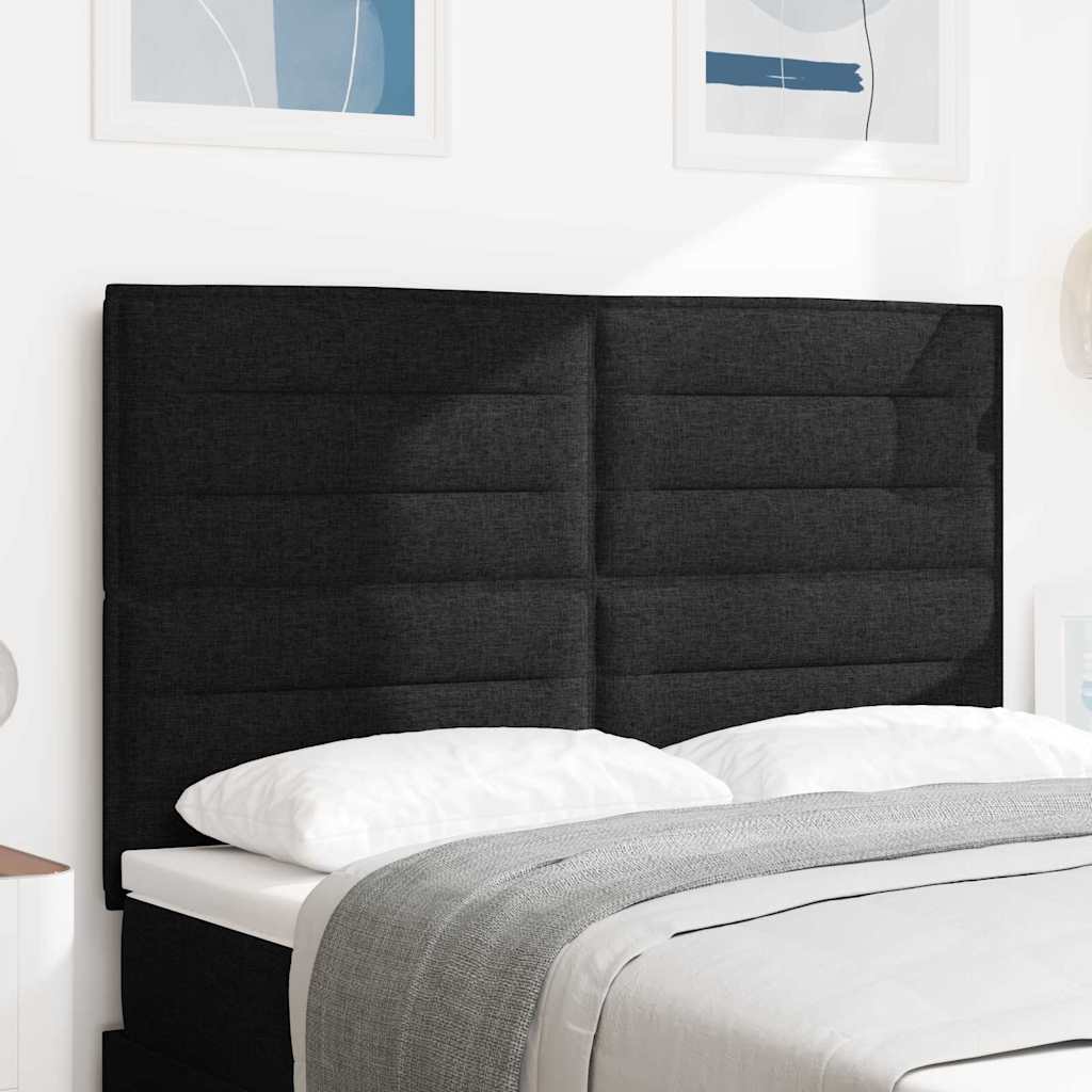 Testiera LED con strisce LED con testiera Nero 160 cm Tessuto | homemem39