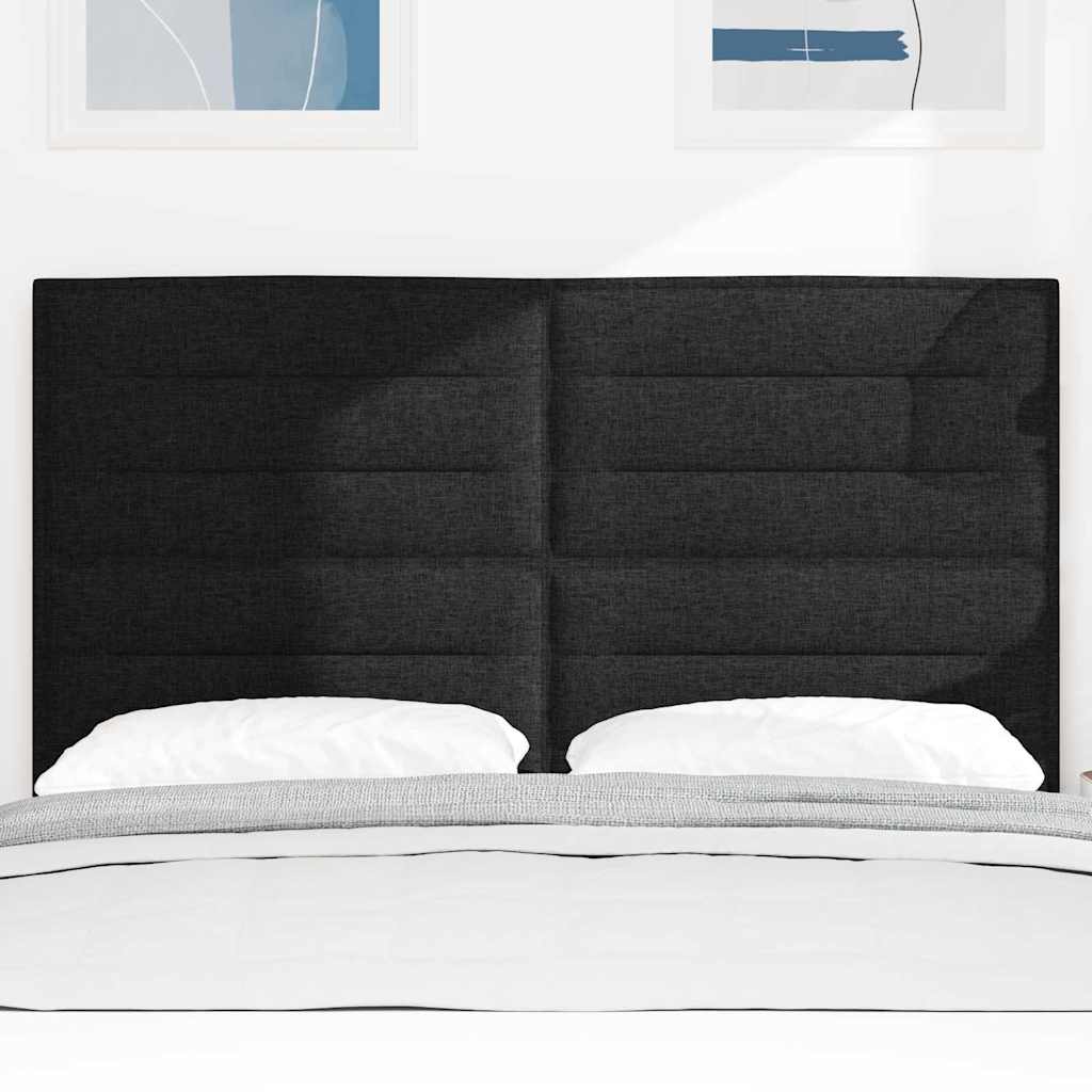 Testiera LED con strisce LED con testiera Nero 160 cm Tessuto | homemem39