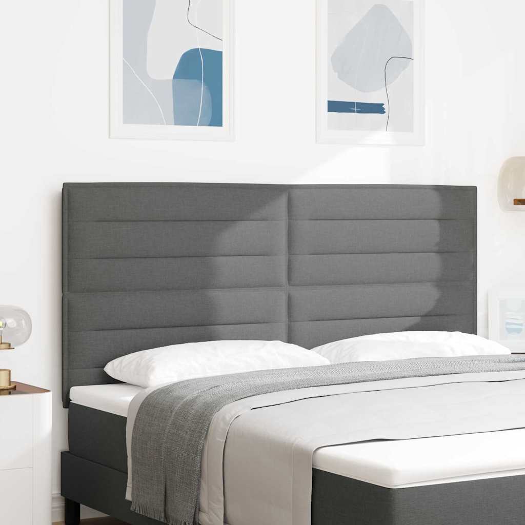 Testiera LED con strisce LED Grigio scuro 180 cm Tessuto | homemem39