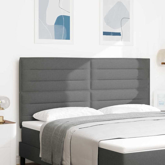 Testiera LED con strisce LED Grigio scuro 180 cm Tessuto | homemem39