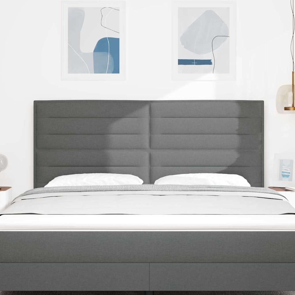 Testiera LED con strisce LED Grigio scuro 180 cm Tessuto | homemem39