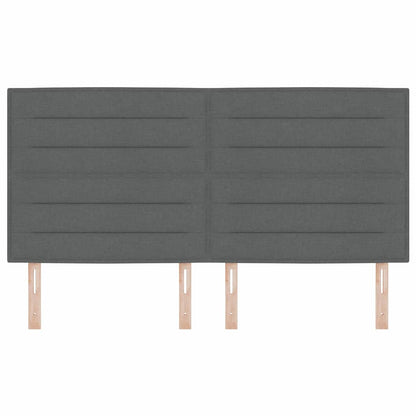 Testiera LED con strisce LED Grigio scuro 180 cm Tessuto | homemem39