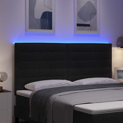 Testiera LED con strisce LED con testiera Nero 180 cm Tessuto | homemem39