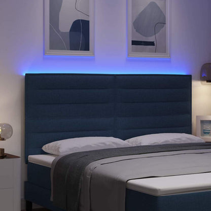 Testiera LED con strisce LED con testiera Blu 180 cm Tessuto | homemem39