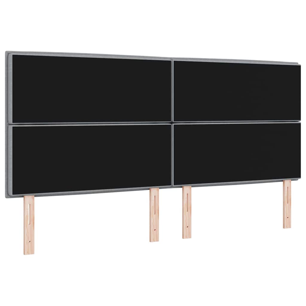 Testiera LED con strisce LED Grigio chiaro 200 cm Tessuto | homemem39