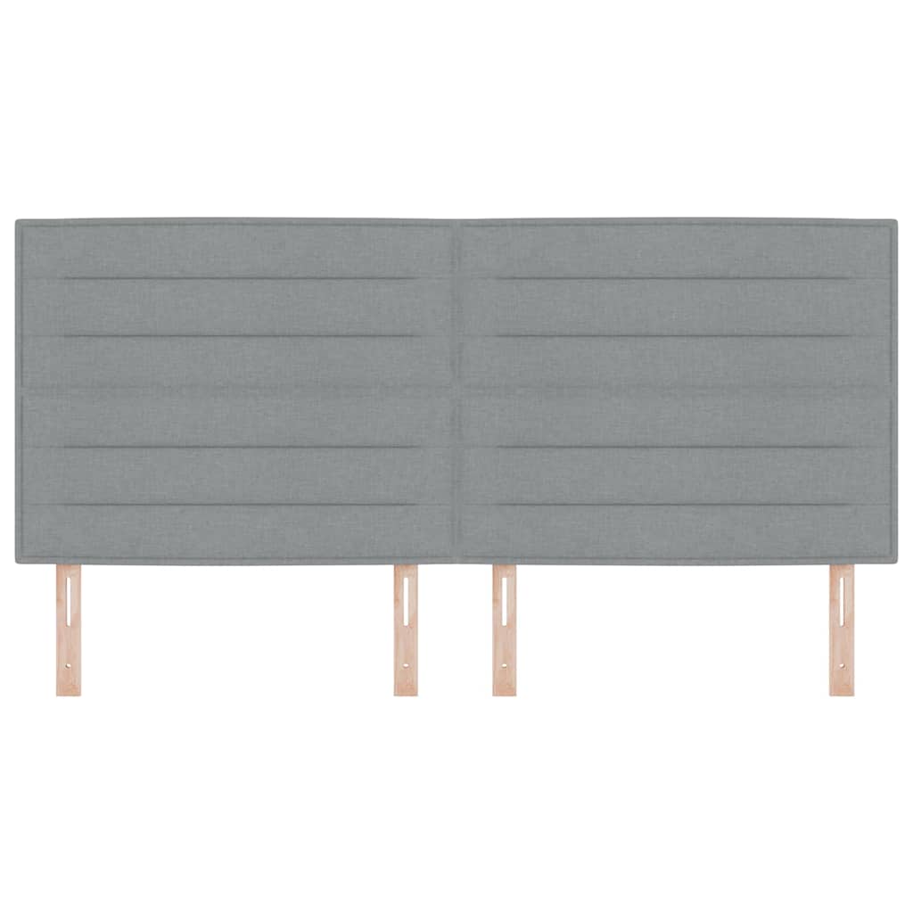 Testiera LED con strisce LED Grigio chiaro 200 cm Tessuto | homemem39