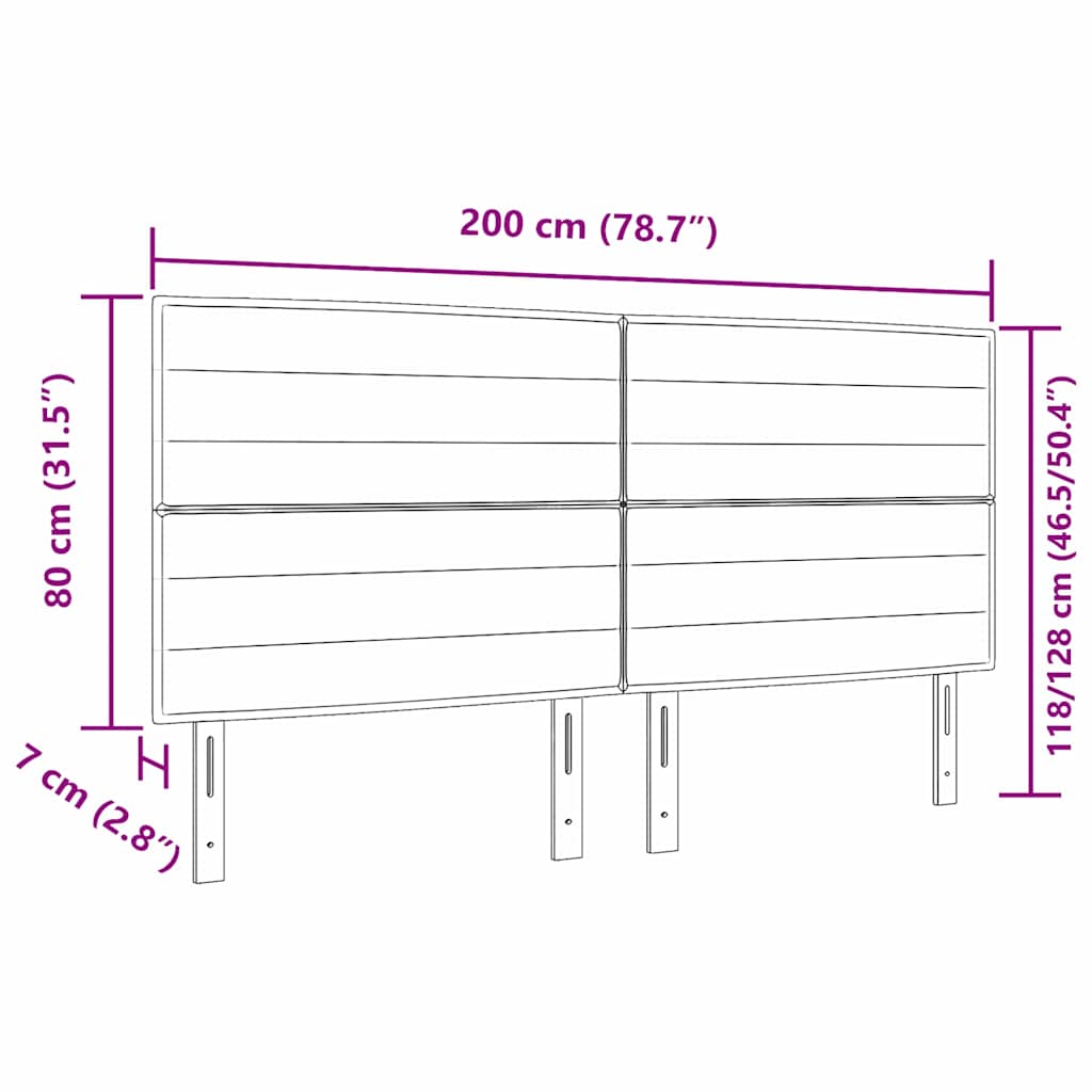 Testiera LED con strisce LED Grigio chiaro 200 cm Tessuto | homemem39