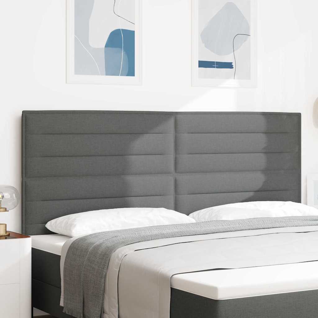 Testiera LED con strisce LED Grigio scuro 200 cm Tessuto | homemem39