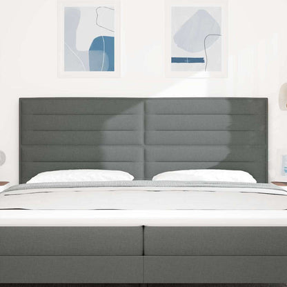 Testiera LED con strisce LED Grigio scuro 200 cm Tessuto | homemem39