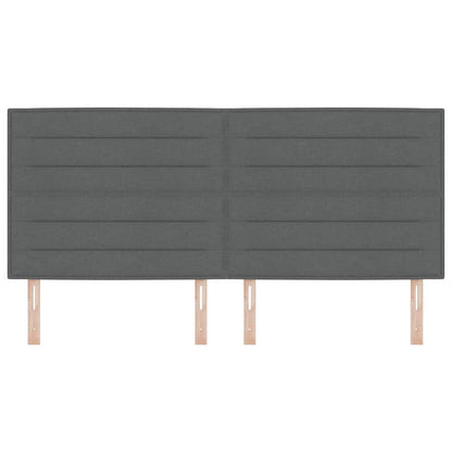 Testiera LED con strisce LED Grigio scuro 200 cm Tessuto | homemem39